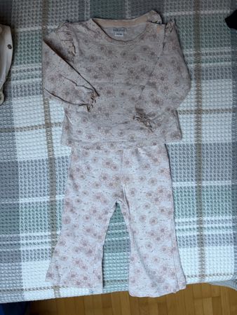 Baby Set Luckykid Blumenmuster beige Grösse 74 80