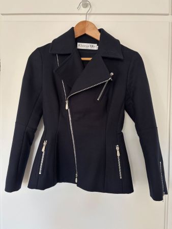DIOR , taillierter Wollblazer dunkelblau 32