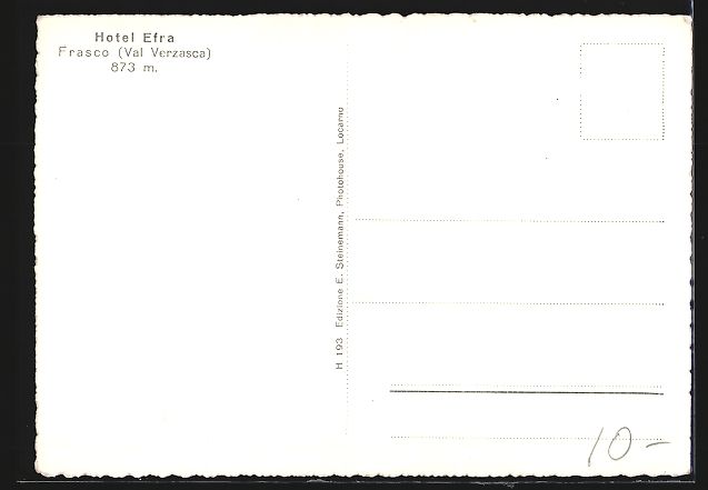 Cartoline postali: AK Frasco /Val Verzasca, Hotel Efra – Usato da Berlin venduto da bartko-reher 1