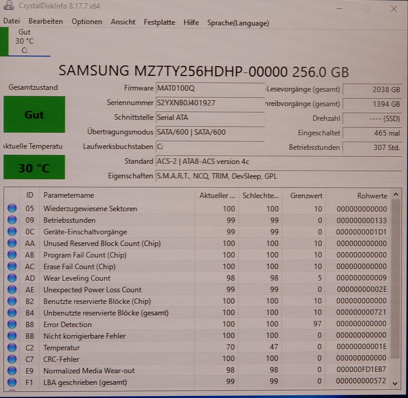 Samsung Dischi rigidi: Samsung SSD CM871a  256 GB – Usato da Bern venduto da compischop 1