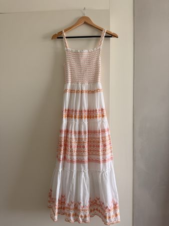 ZARA Dress white orange print size S used