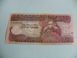 Originale 10 Birr 2017, Banknote aus Äthiopien, Neu Zustand