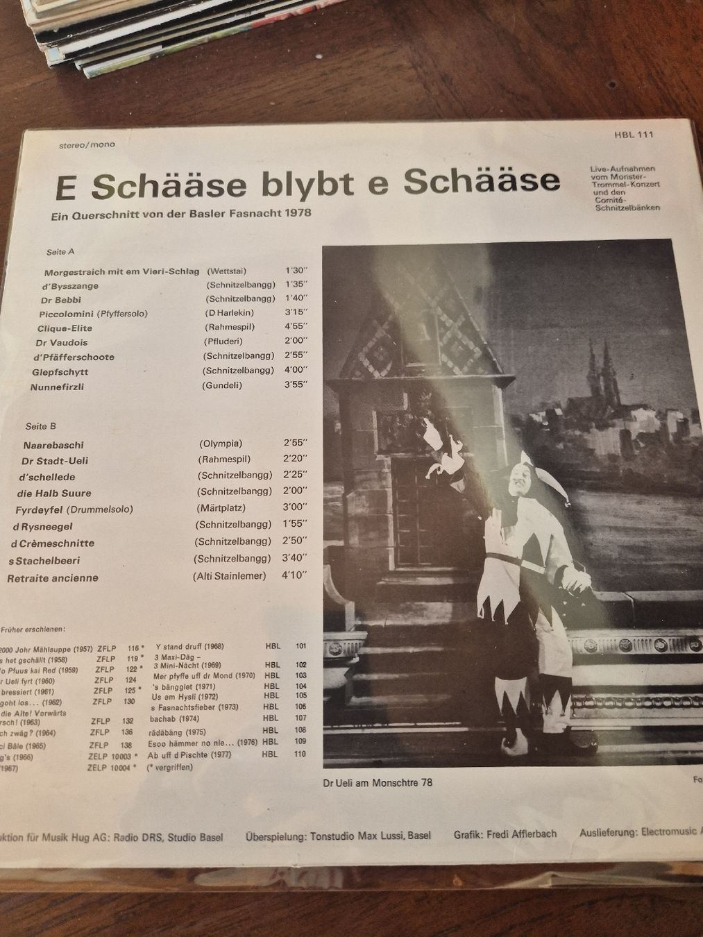 Dischi in vinile: Fasnachtsplatte Basel 1978 - E Schääse blybt e Schääse! – Usato da Grandval venduto da JeroenK 1