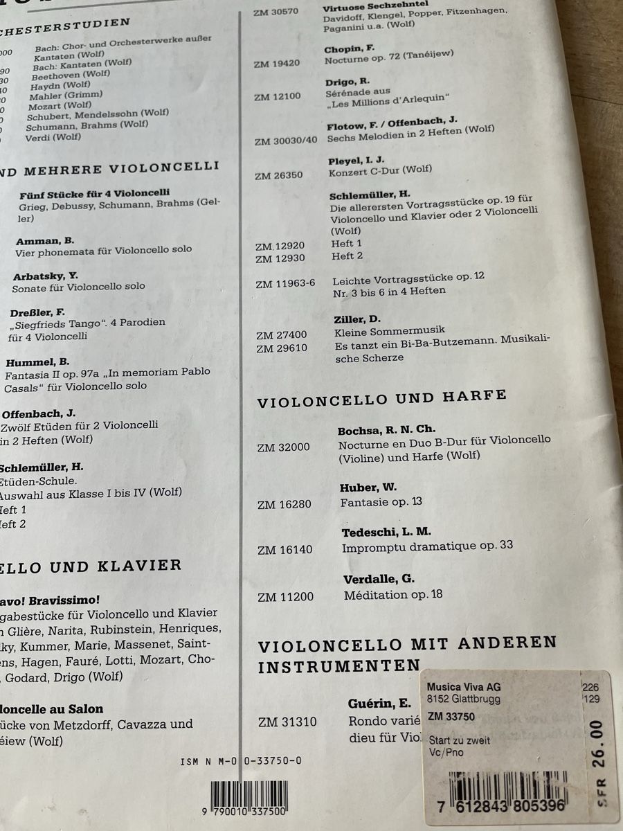 Bücher: Cellonoten: start zu zweit, klavierbegleitung – Neu (gemäss Beschreibung) aus Aesch BL von shuja01 1