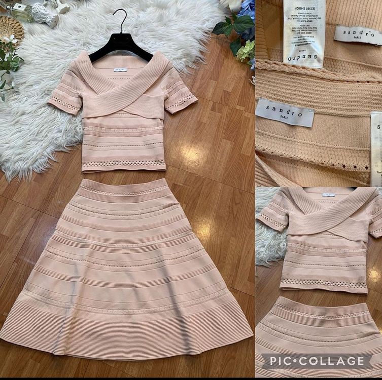Produktbild von OXKNIT Rock Damen Mit Crop Top Set Vintage Strick Set Mit Geometrischem Muster Sommer Casual Outfit