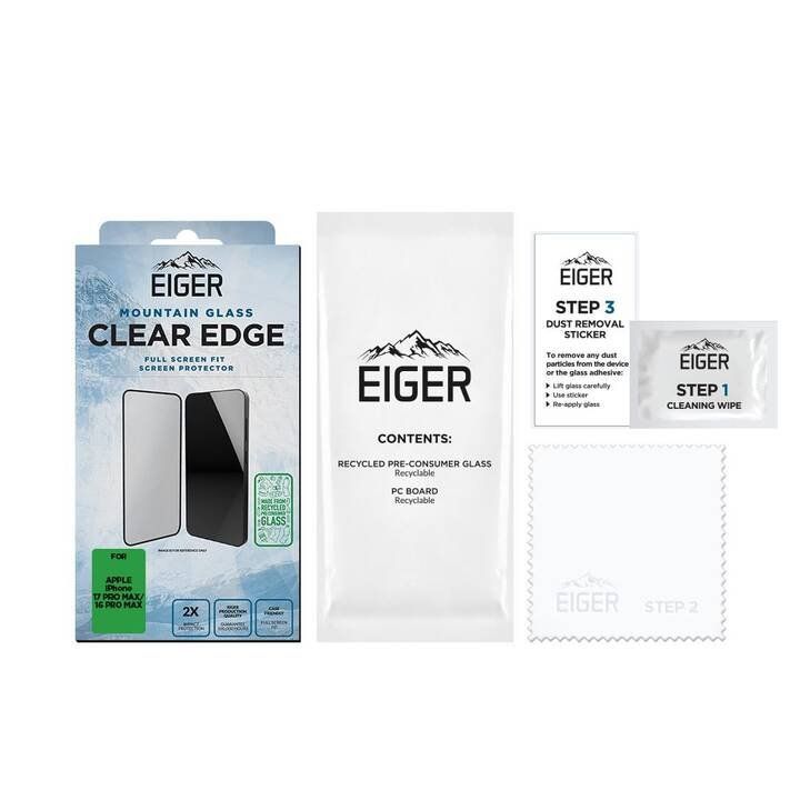 Retouches de peinture & films: EIGER Displayschutzglas Clear Edge iPhone 17 Pro Max, iPhone – Neuf avec emballage d'origine à Rohrbach par Emiflo 1