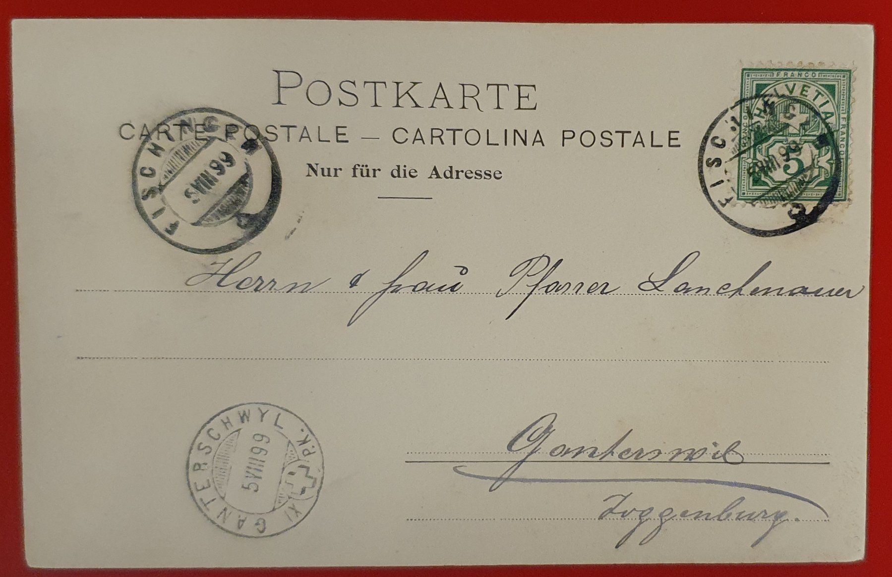 Cartoline postali: Gruss aus Fischingen 1899 – Usato da Kreuzlingen venduto da Rschweiz1 1