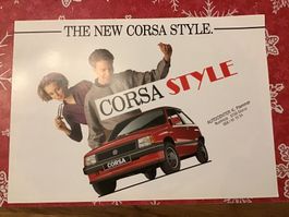 Opel Corsa Style Faltprospekt 4 Seiten 2/1989