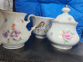 Ceramique Burg Lindau. Pot, sucrier et tasse