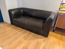 Ledersofa braun 2-Sitzer selten gebraucht