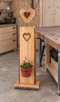 Grosse Holzdekoration mit Herzen 30x100cm