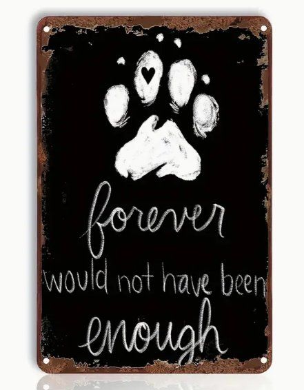 Insegne: Hundepfote Schild - "Forever Would Not Have Been Enough" NEU – Nuovo e nell'imballaggio originale da Sitterdorf venduto da imsis