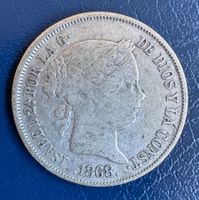 40 CENTS DE ESCO 1868 Isabella II Spanien