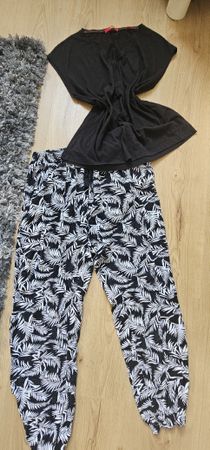Comfy Black & White Palm Leaf Lounge Set - Size L