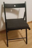 2x IKEA TERJE Klappstühle Schwarz mit Sitzkissen  
