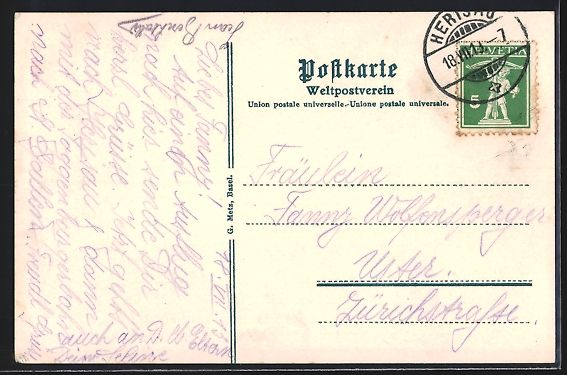 Cartoline postali: AK Herisau, Blick auf das Heinrichsbad – Usato da Berlin venduto da bartko-reher 1
