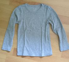 Graues Langarmshirt Rippstrick Grösse 110/116