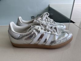 Adidas Samba Silver Metallic Sneakers – Size EU 38⅔