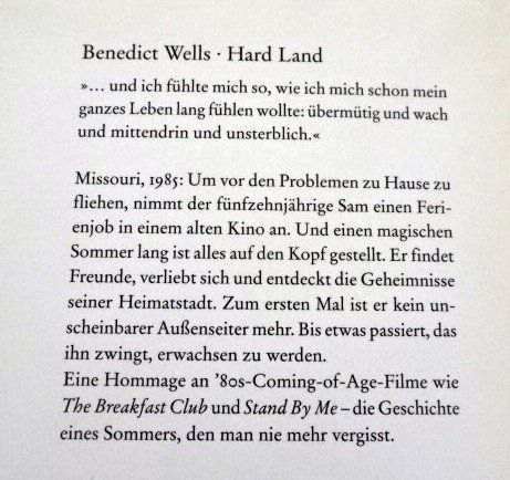 Libri: Hard Land von Benedict Wells, – Usato da Wetzikon ZH venduto da strubeli024 1