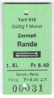 Billette Zermatt - Randa