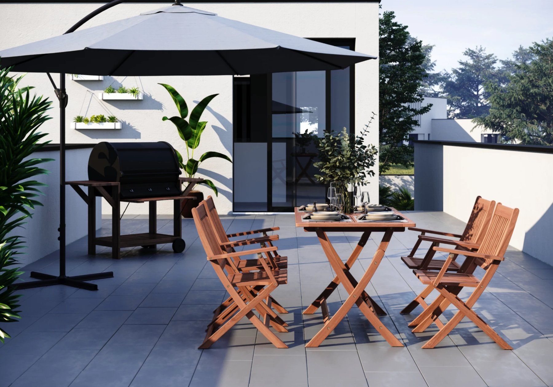 Set di tavolo e panche: Gartenmöbel Set aus Holz AVEIRO - Gratis Versand – Nuovo e nell'imballaggio originale da Kleinwangen venduto da meinwarenkorb.ch 1