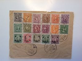 timbre Chine Briefmarke China  lettre Shanghai Zurich -1944