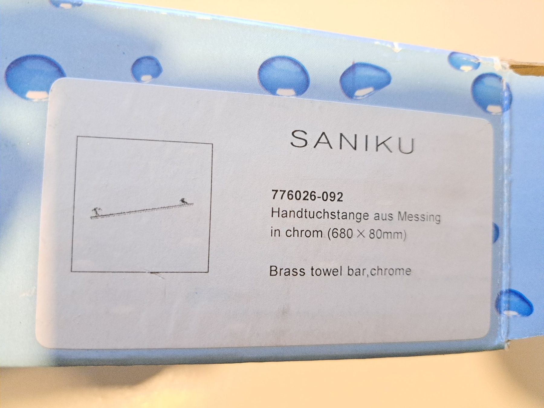 Handtuchhalter: Saniku Handtuchstange 680x80mm – Neu und originalverpackt aus Tegerfelden von Spick67 1