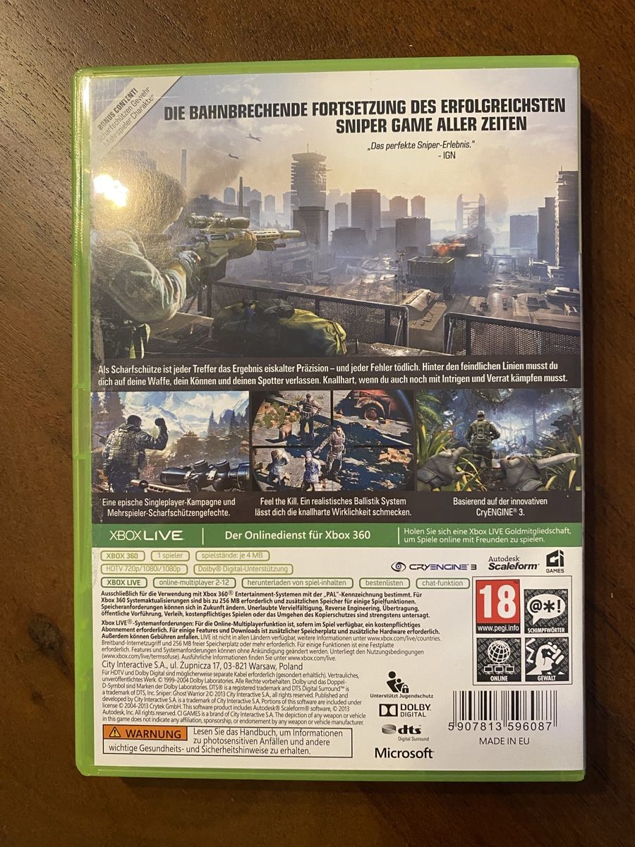 Microsoft Giochi: Sniper 2 Ghost Warrior für Xbox 360 – Usato da Thunstetten venduto da Virus_33 2