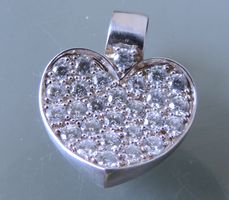 Silber 925 Herz Anhänger 26 x 21 mm