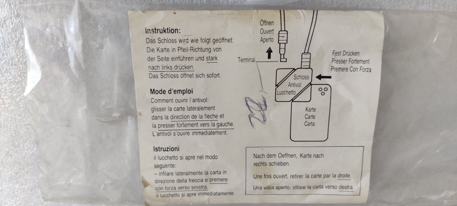 Lucchetti: Velo oder Kleinmotorrad Sicherheitsschloss mit Karte – Nuovo (secondo la descrizione) da Zürich venduto da sendbad 3