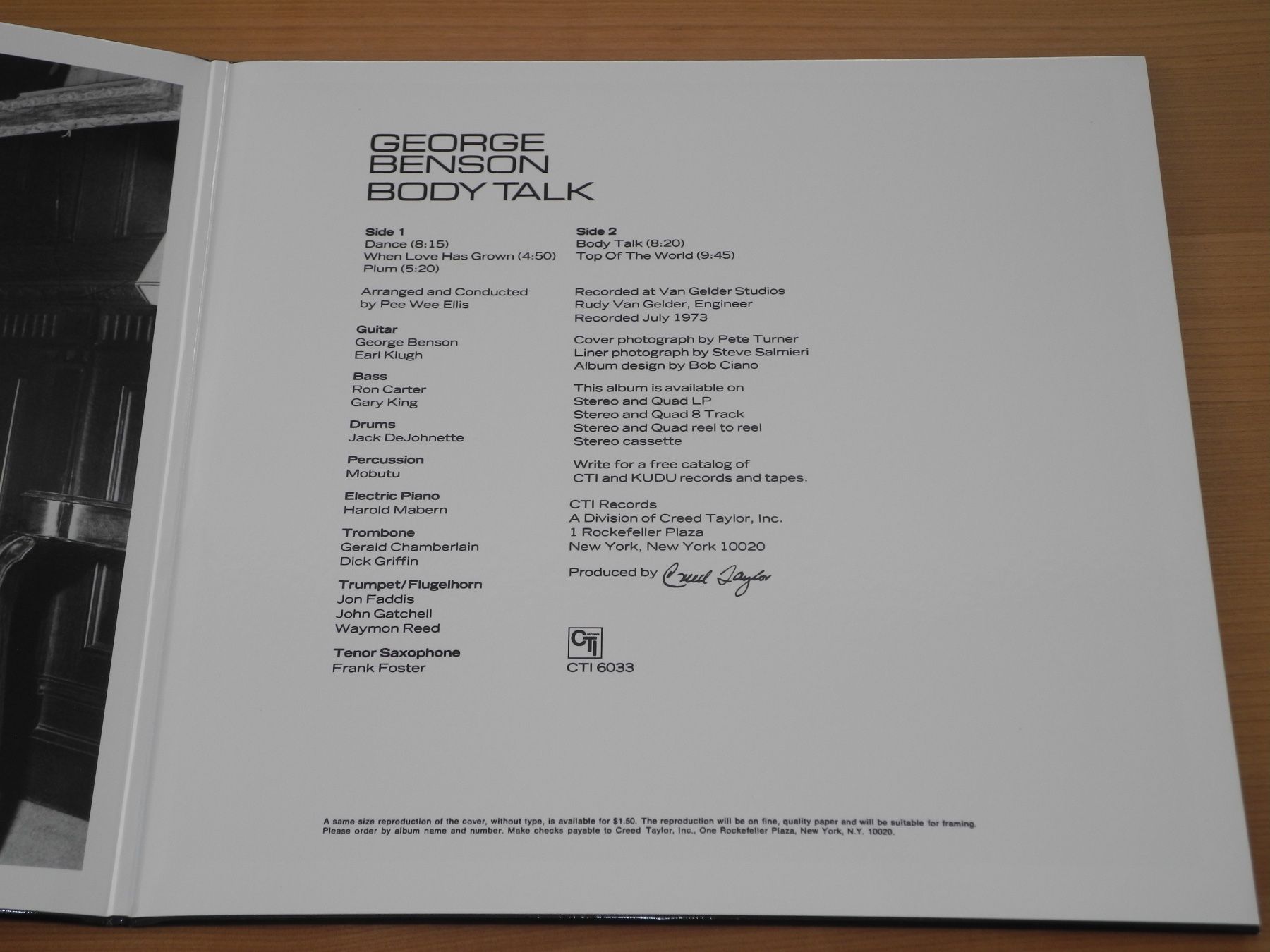 Dischi in vinile: GEORGE BENSON: BODY TALK - CTI - RESON RE-ISSUE – Nuovo (secondo la descrizione) da Fahrwangen venduto da Swirl2 2