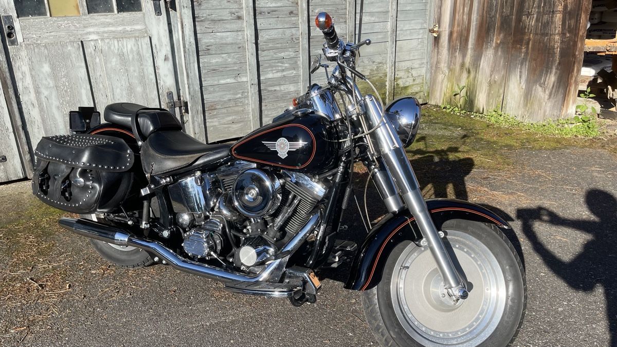 Harley-Davidson Chopper: Harley-Davidson Fat Boy Motorrad schwarz 1995 – Usato da Schönenbuch venduto da hug_f2ny 1