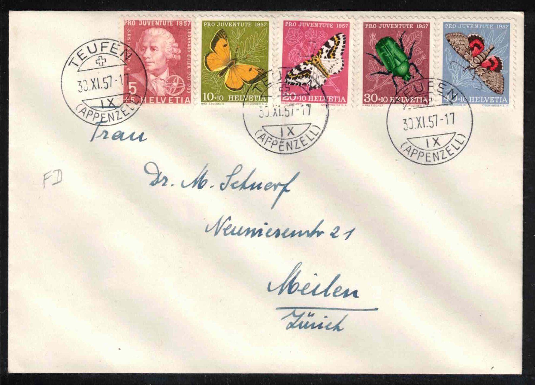 Alle Briefmarken: Pro Juventute 1957 FDC – Neu (gemäss Beschreibung) aus Nuglar von Stamp88