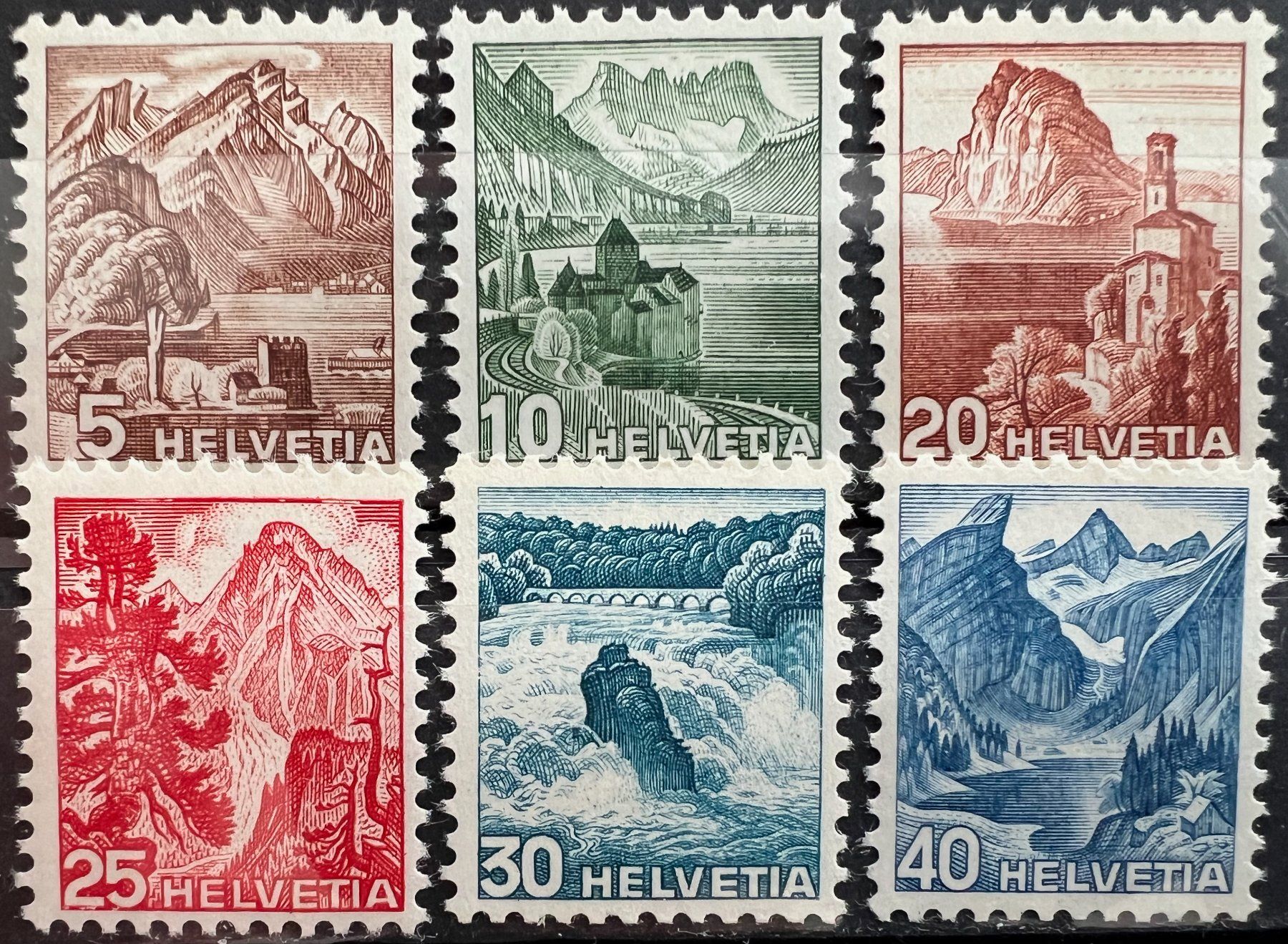 Tutti i francobolli: 1948 Landsch.bilder Zst285-290** – Usato da St. Gallen venduto da Cheirodon