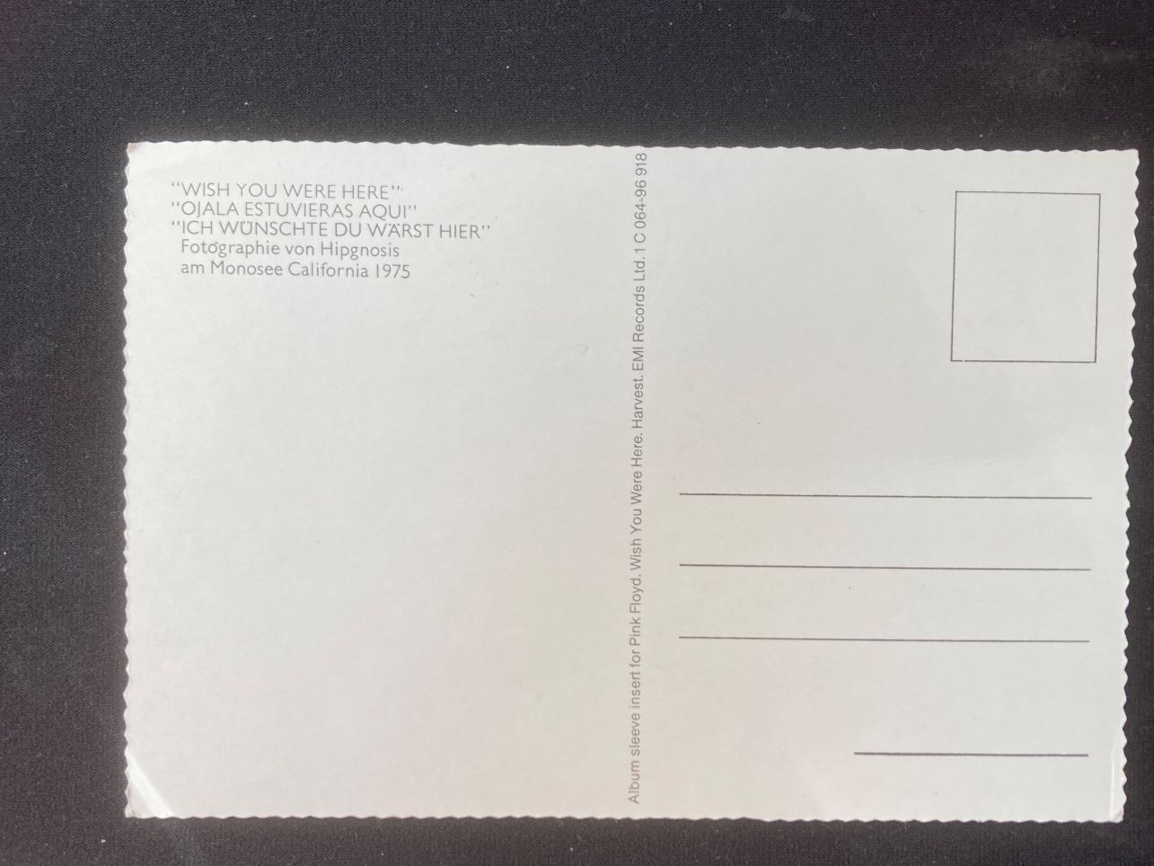 Schallplatten: Pink Floyd - Postkarte – Gebraucht aus zürich von papalapa