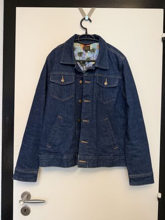 OBEY veste en jean homme M – doublure tropicale / hawaïenne
