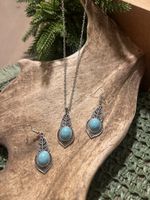 Türkis Schmuckset: Halskette und Ohrringe NEU