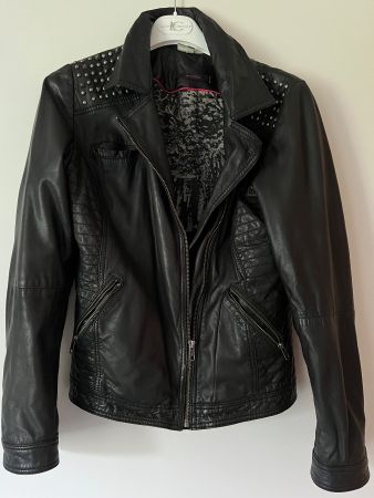 Lederjacke schwarz Gr. 38