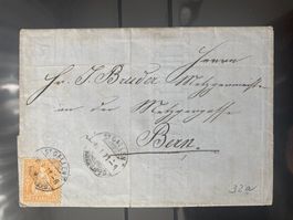 Schweiz 1871 sitzende Helvetia 20 Rp. St.Gallen Bern