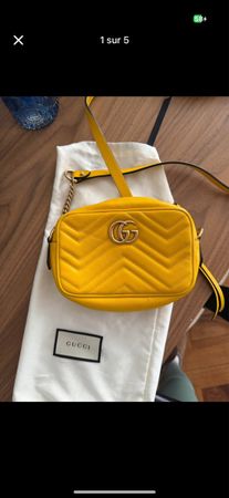Sac Gucci Marmont Jaune moutarde, parfait pour l'été!