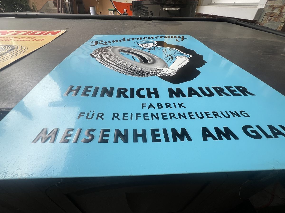 Insegne: Originale Heinrich Maurer Blechschild – Usato da Mellingen venduto da Oelquelle 6