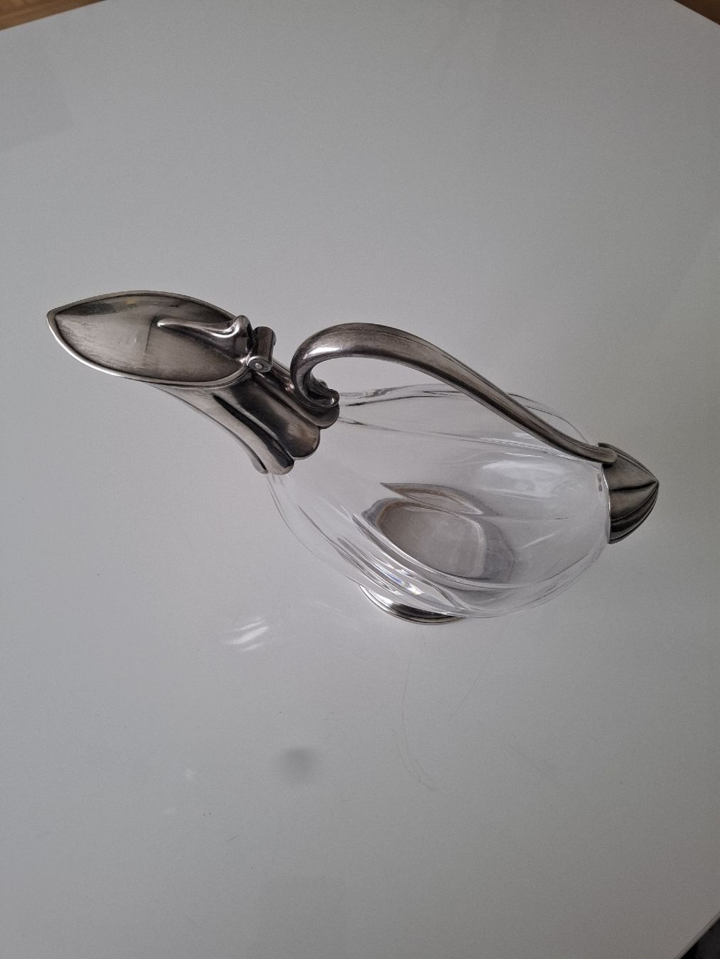 Caraffe: Antikee Silber- Versilberte Kristall Karaffe mit Griff – Usato da St.Gallen venduto da bpeter01
