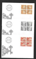 3 FDC 537, 539, 540 Teil-Serie Viererblöcke ET 15.2.1973
