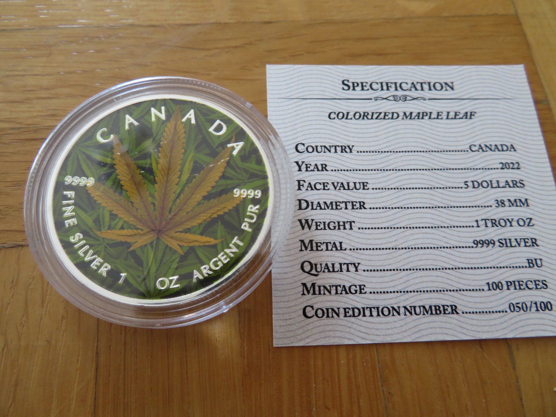 Alle Münzen: Cannabis Maple Leaf 2022 Canada 1 OZ SILBER - COLOR EDIT – Neu (gemäss Beschreibung) aus Wetzikon ZH von Nicki6 3