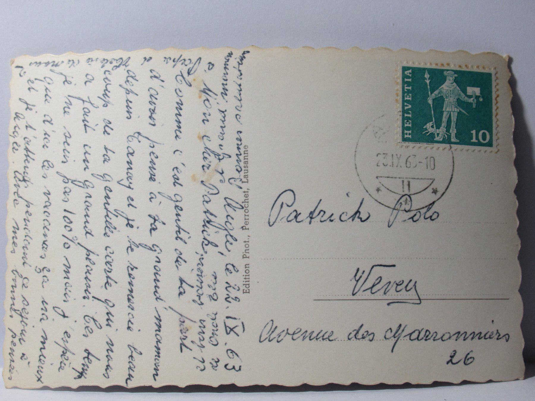 Cartoline postali: Aigle , La Grande Eau  1963 – Usato da Grenchen venduto da Bluemchen1900 1
