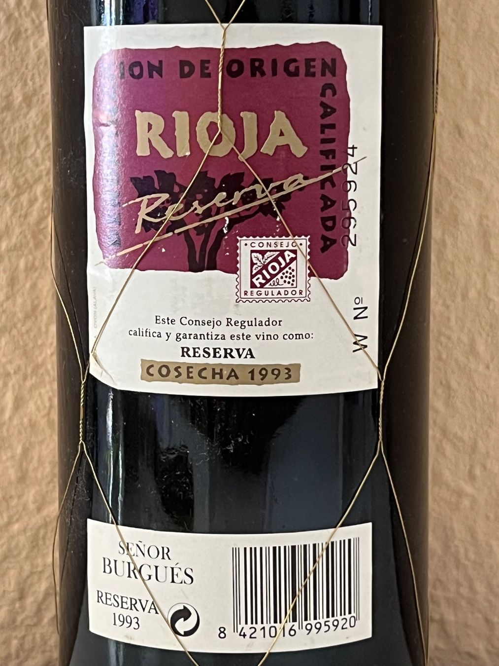 Rioja Vino: RIOJA SENOR BURGUES 1993 – Nuovo e nell'imballaggio originale da Uetendorf venduto da Stoun 4