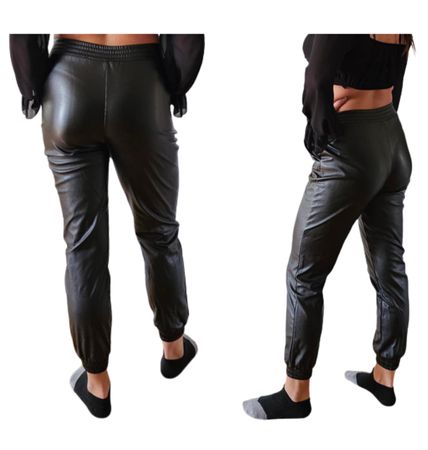 Kunstleder Hose, Marke PIECES, Gr. S