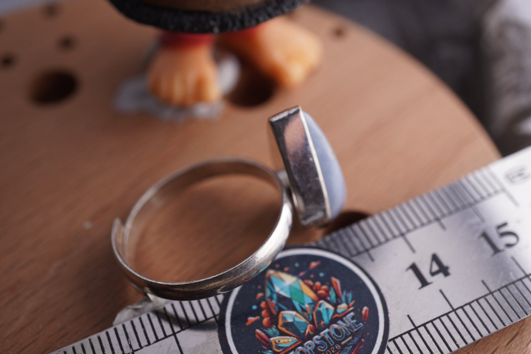 Minerali & Pietre curative: Angelit Blau    ring Grösse  Variabel     (Räumung!) – Nuovo e nell'imballaggio originale da Eschenbach SG venduto da topstone 2