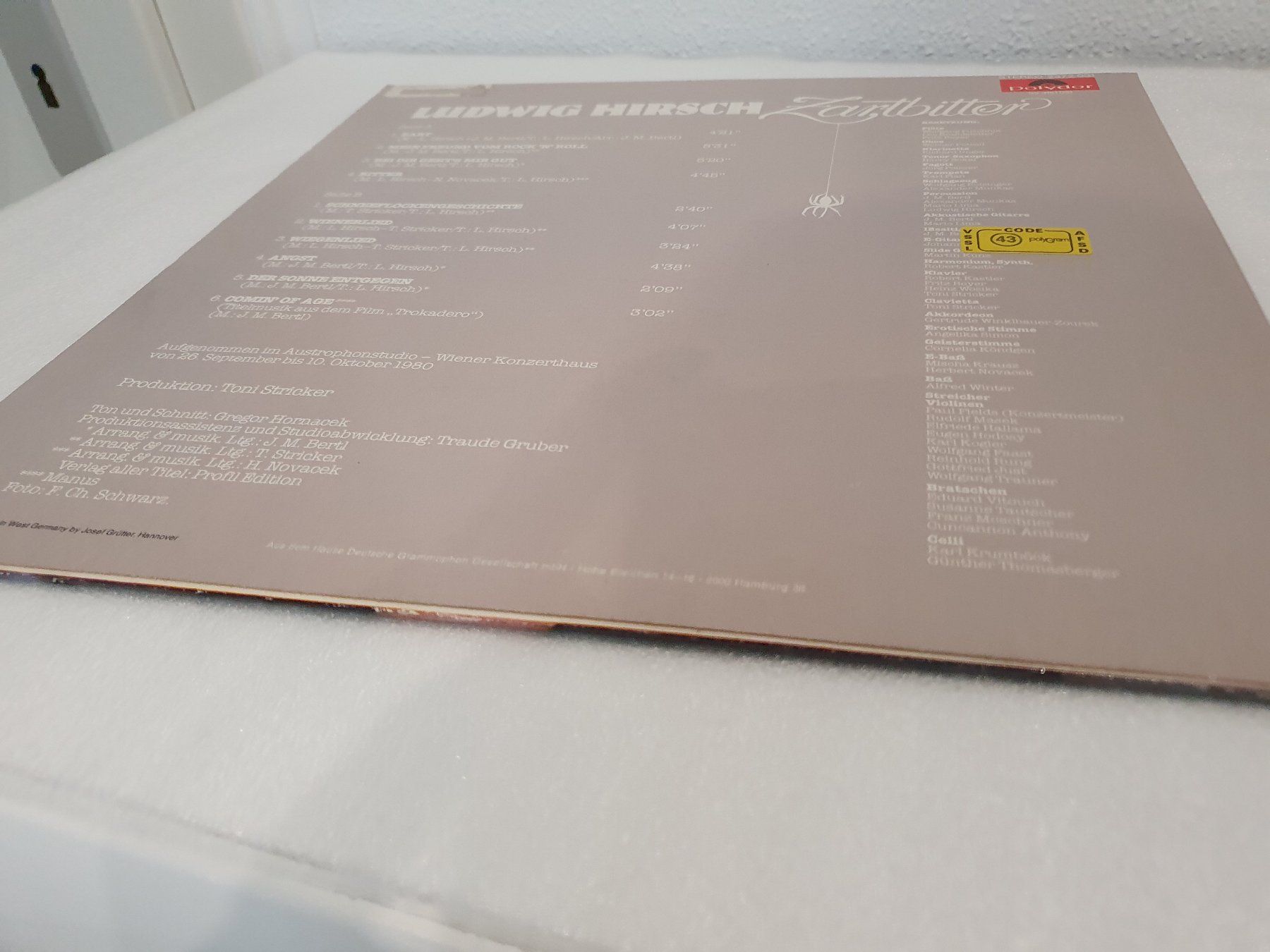 Schallplatten: Ludwig Hirsch – Zartbitter – Gebraucht aus Uster von Vinyl-Leidenschaft 3
