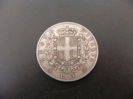 Italien 5 Lire 1872 M Silber 25 g